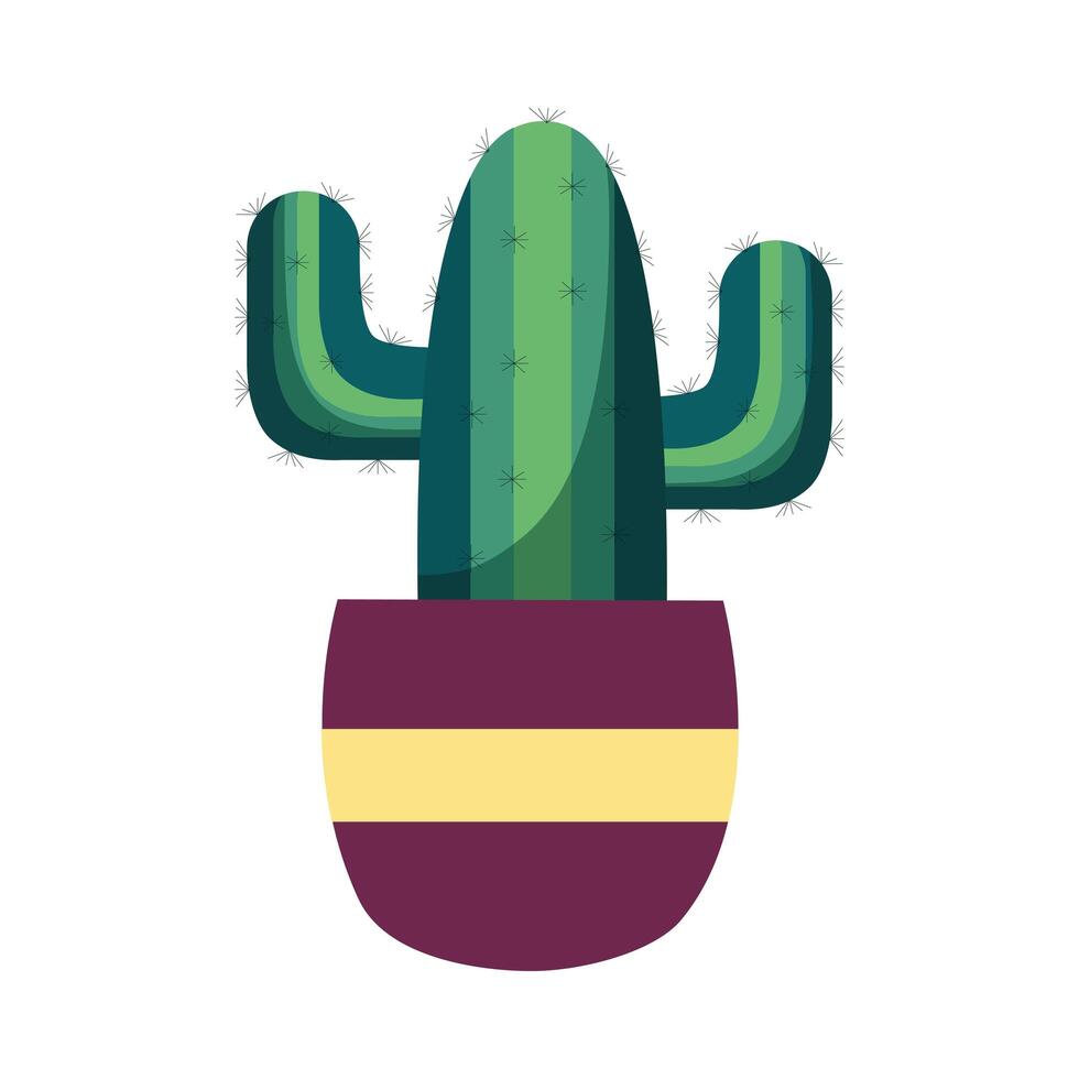 Isolated cactus plant inside pot vector design