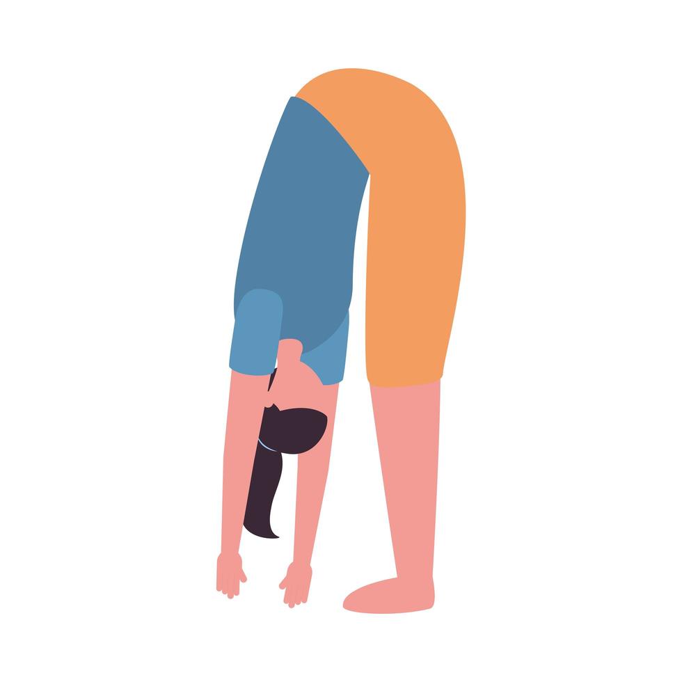 mujer con ropa deportiva haciendo yoga diseño vectorial vector