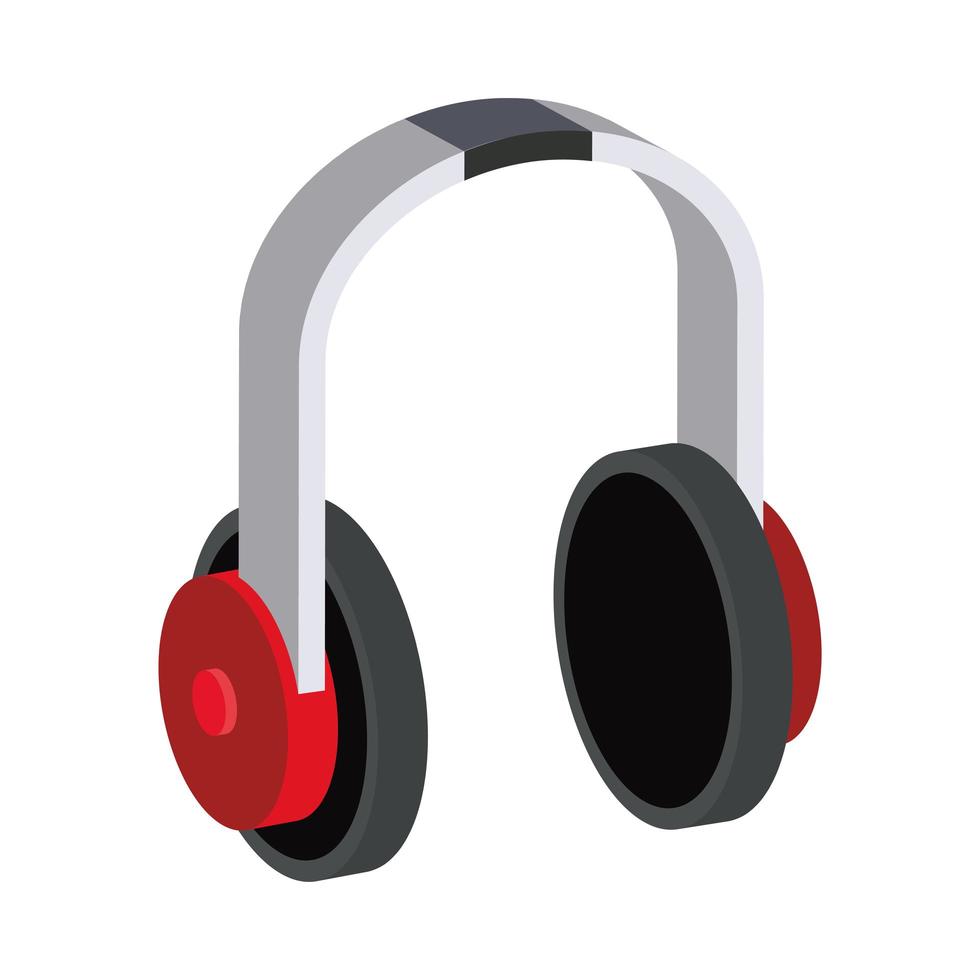 audio earphones device tech icon vector