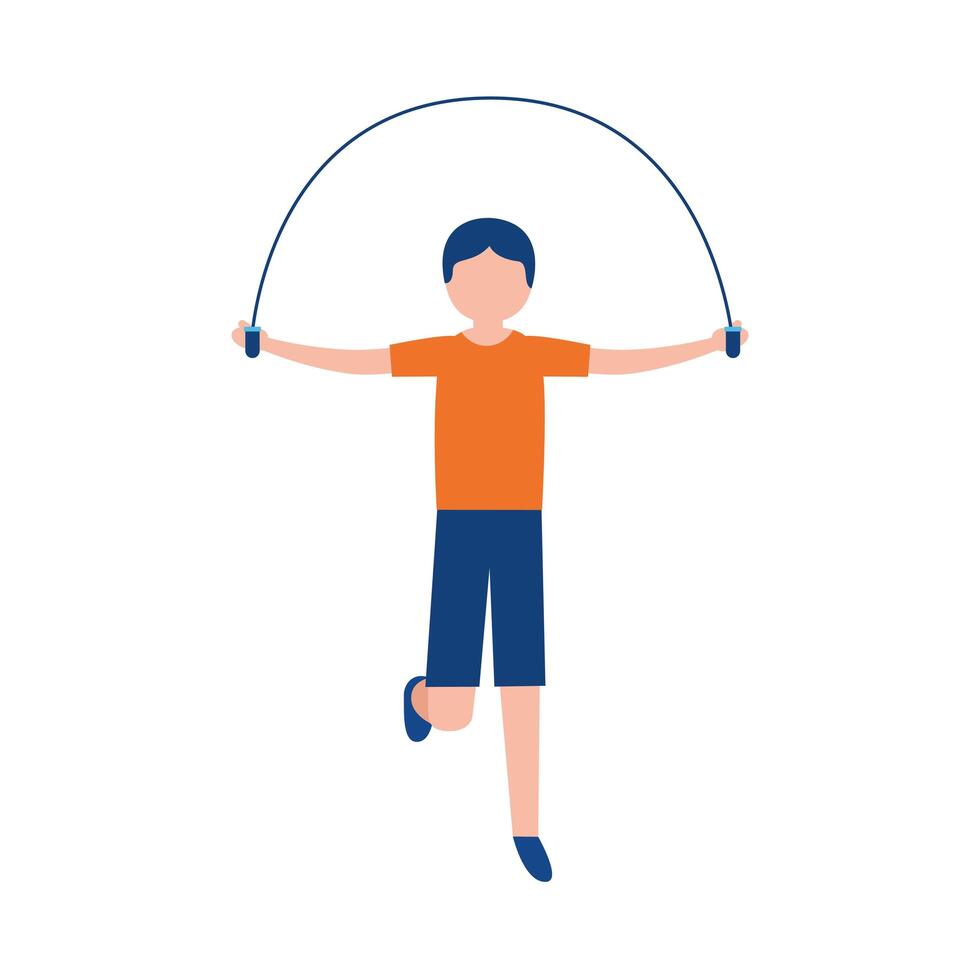 Man jumping with rope vector design