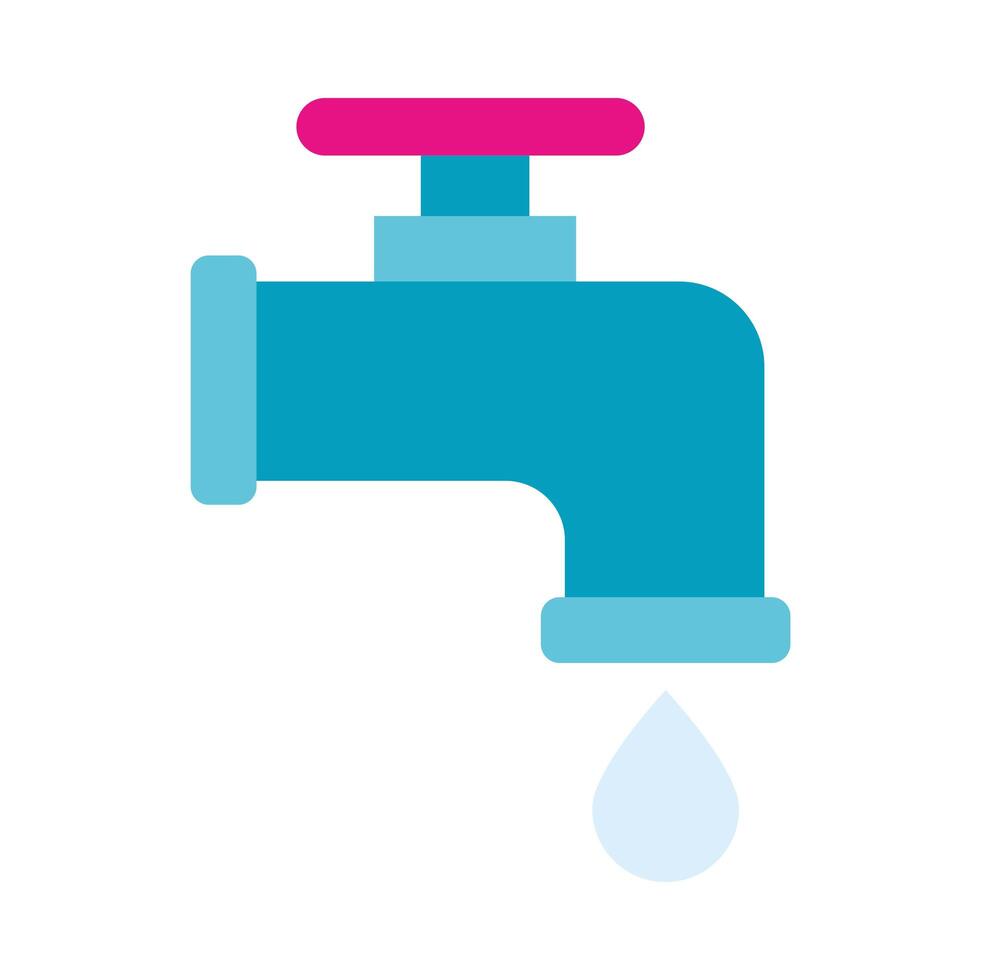 Isolated water tap with drop vector design