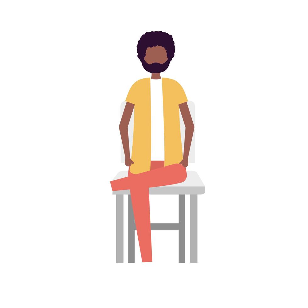 Avatar aislado hombre en silla de diseño vectorial vector