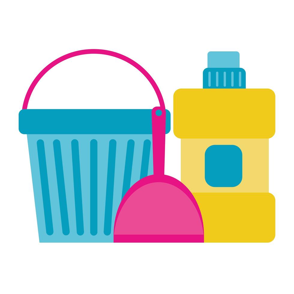 detergent bottle bucket and picker vector design