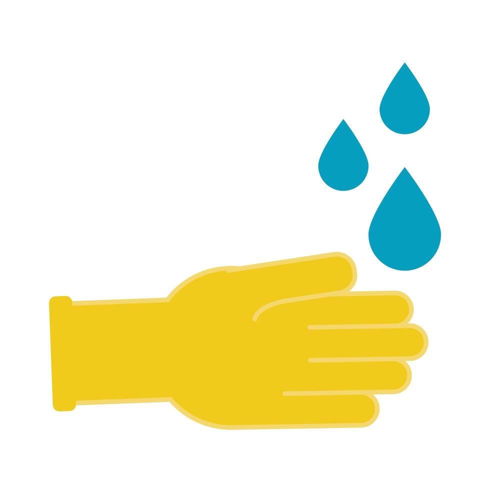 Isolated glove with water drops vector design