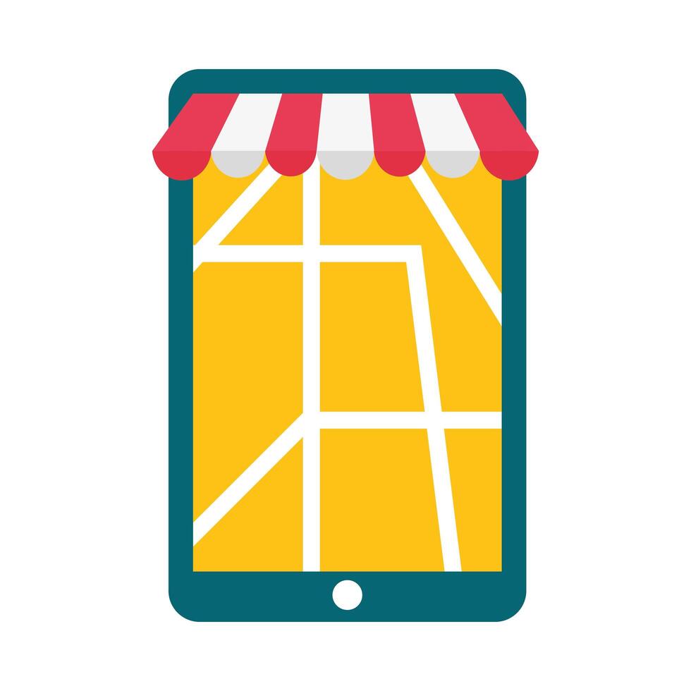 smartphone with delivery map with tent vector design