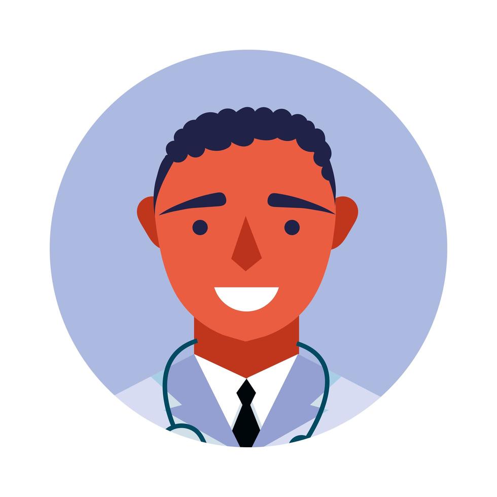 male doctor with uniform and stethoscope vector design