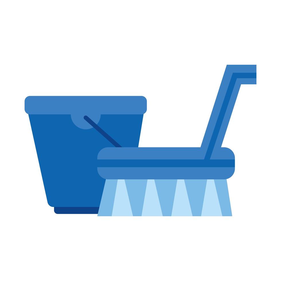 Isolated bucket and brush vector design