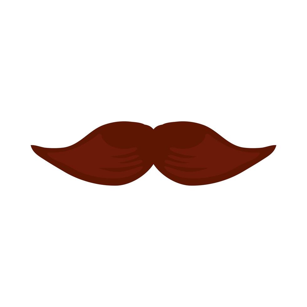 bigote, divertido, accesorio, aislado, icono vector