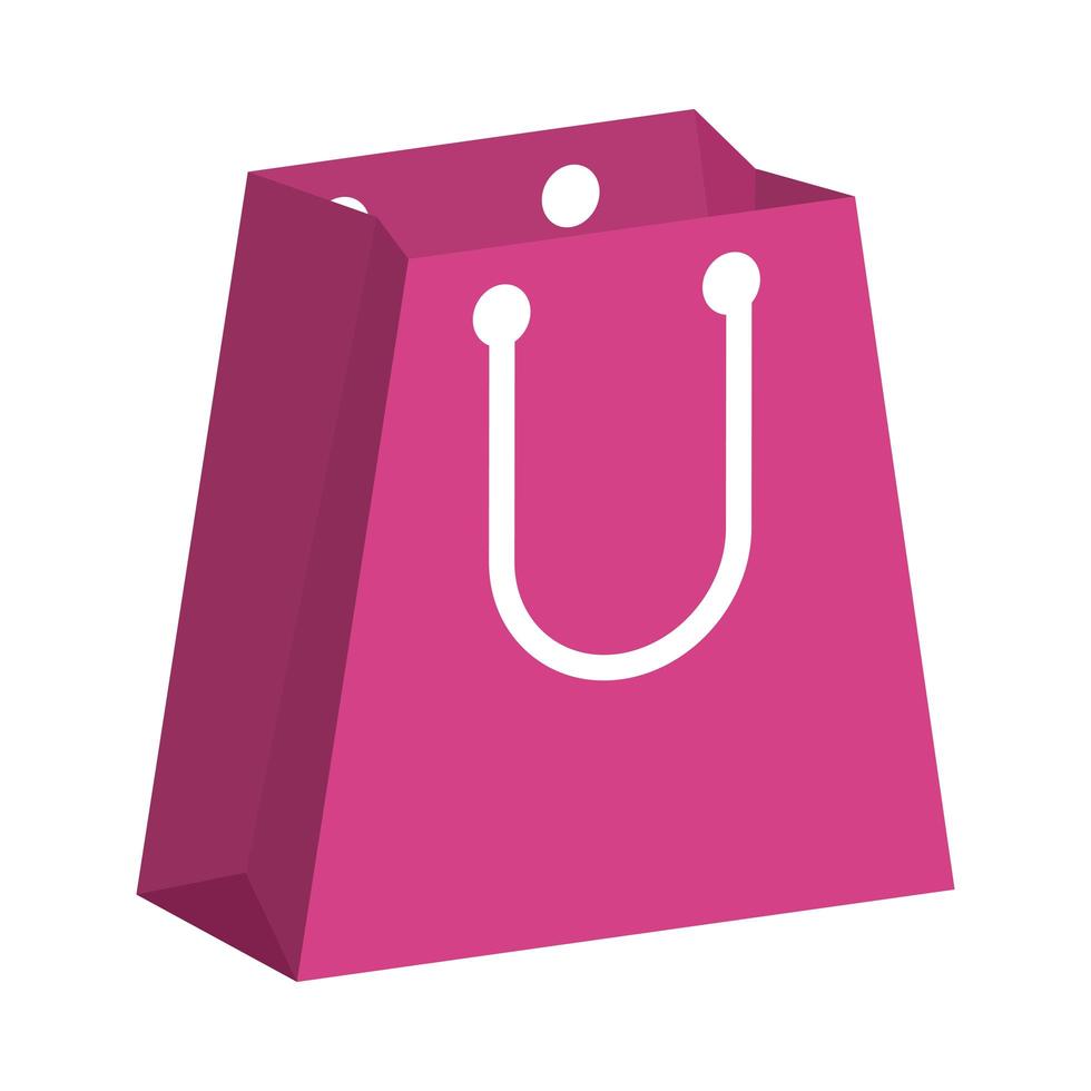 shopping bag paper handle icon vector