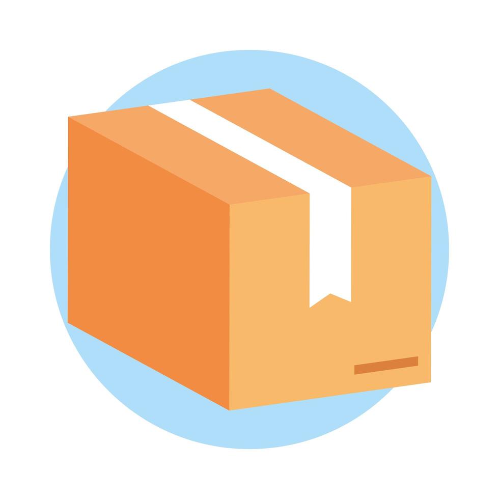 Caja de cartón icono aislado de embalaje vector