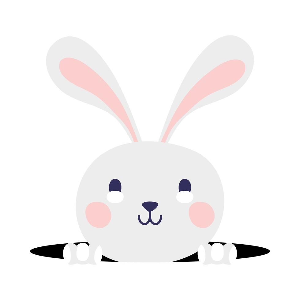 cute rabbit in hole happy easter character vector