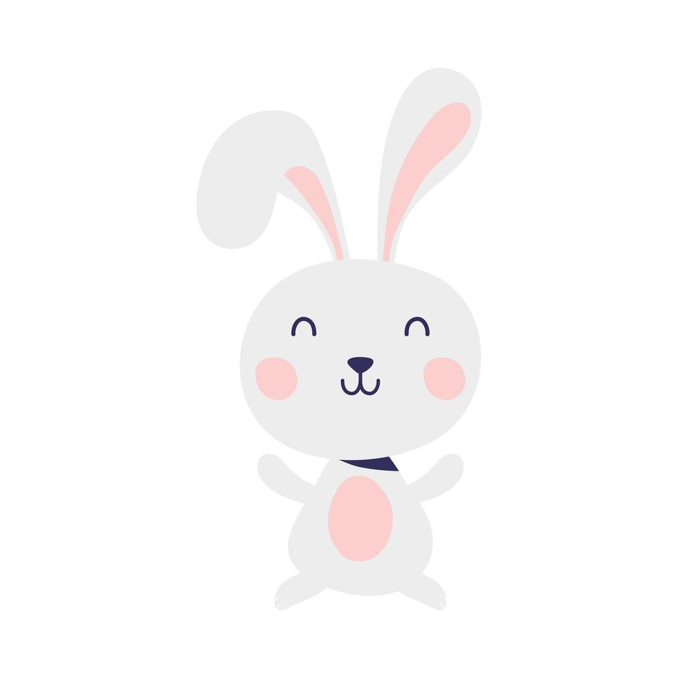 cute rabbit happy easter character vector