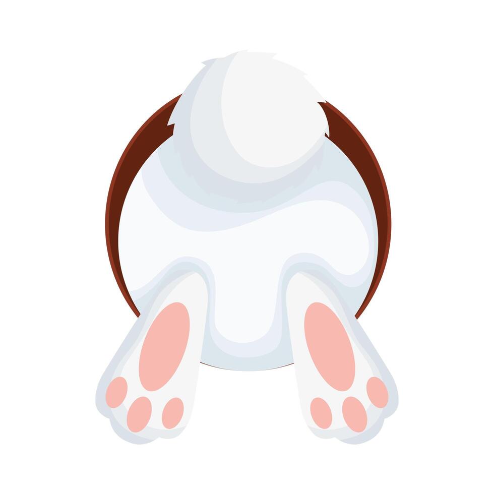 cute rabbit back in hole happy easter character vector