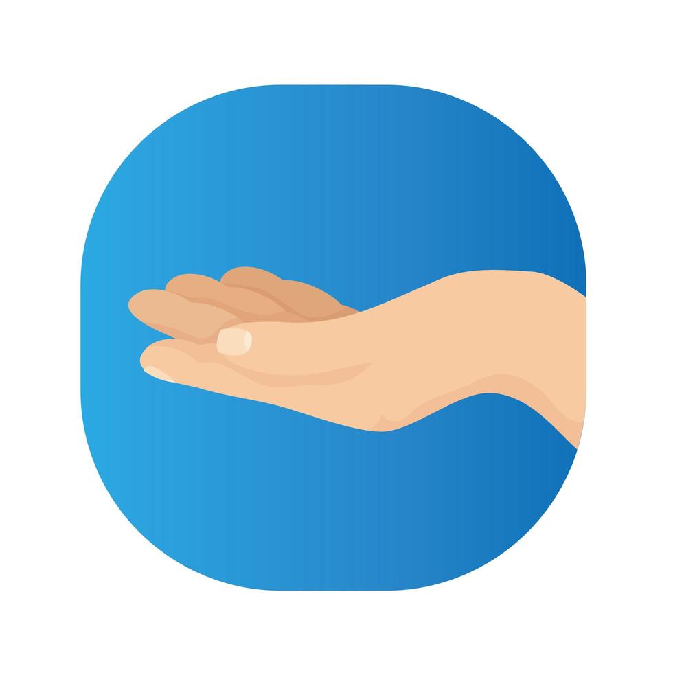 hand human receiving isolated icon vector