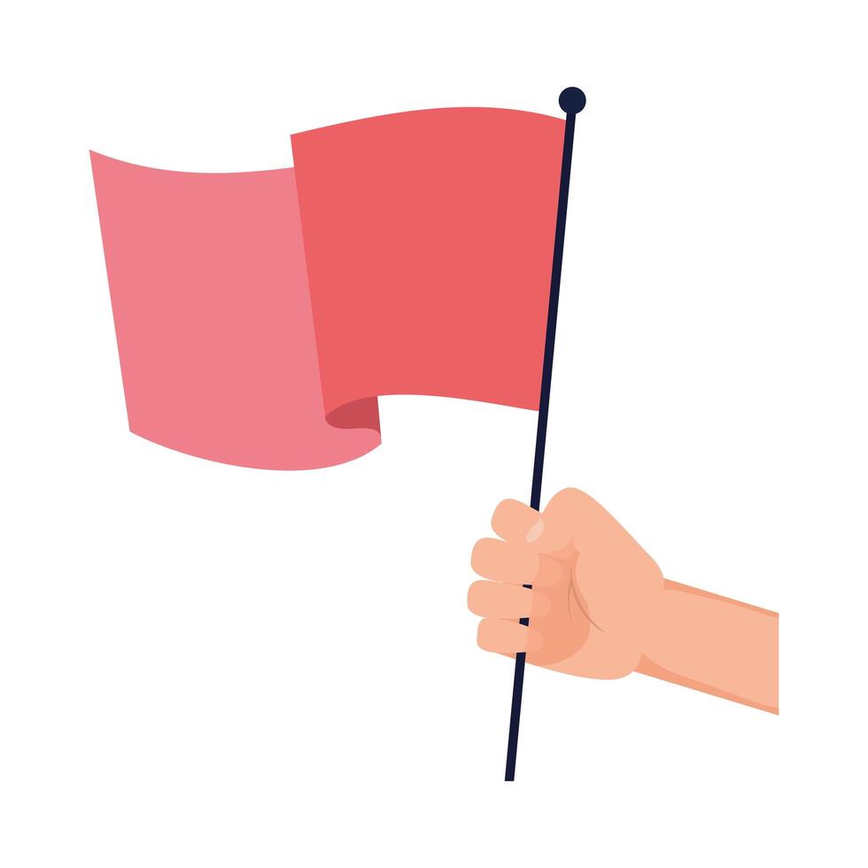 hand protesting with flag icon vector