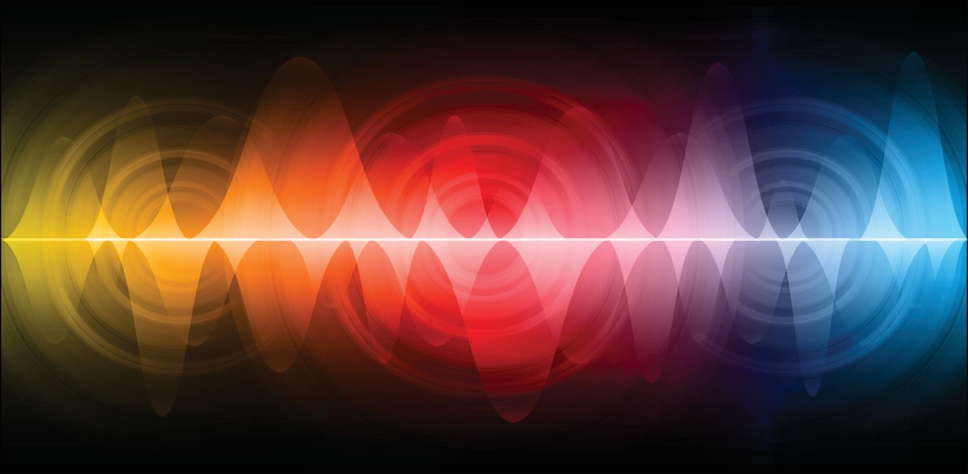 Sound waves oscillating dark light vector