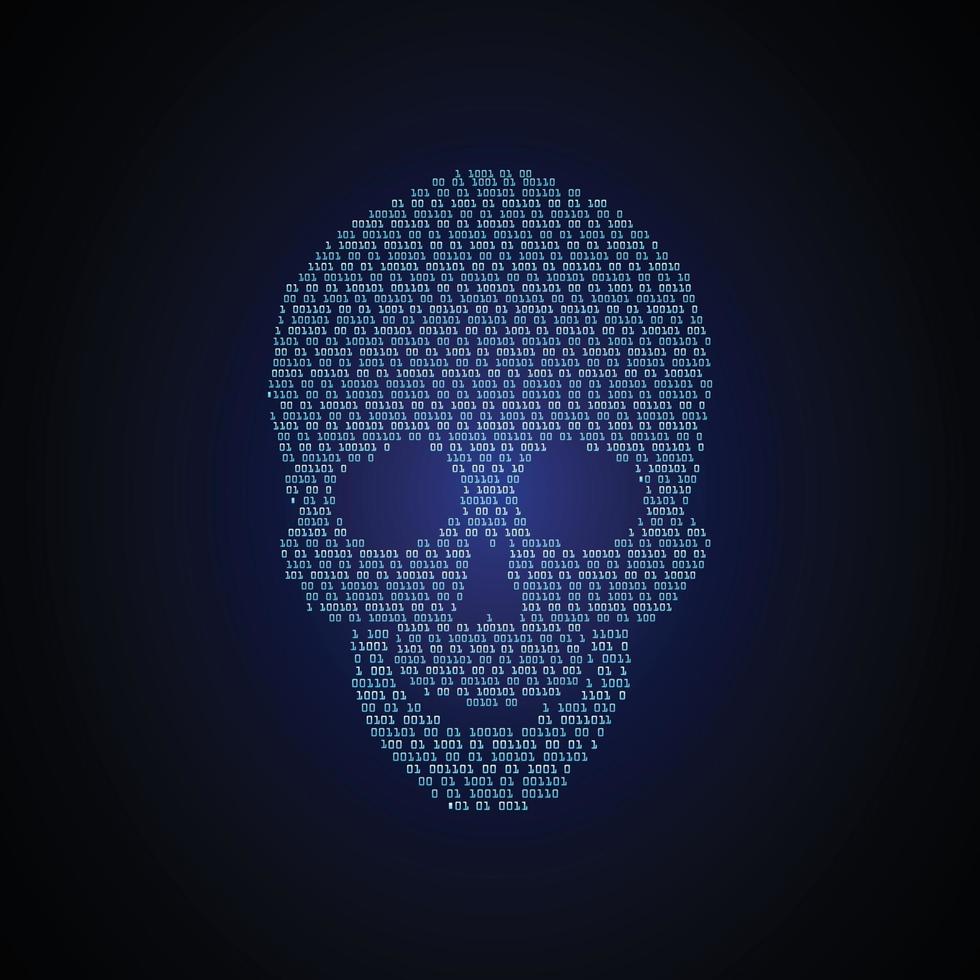 cyber hacker attack background, skull vector