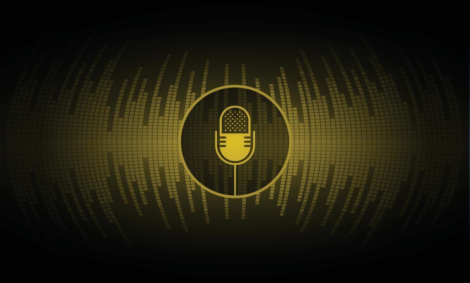 Sound waves oscillating dark light vector