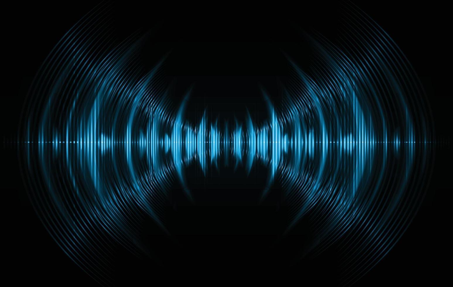 Sound waves oscillating dark light vector