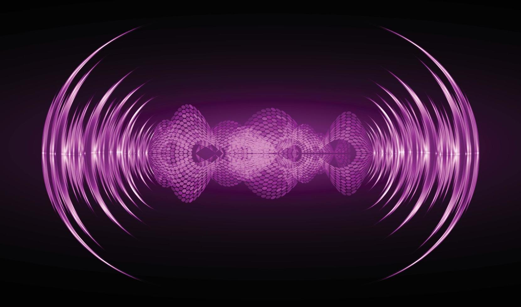 Sound waves oscillating dark light vector