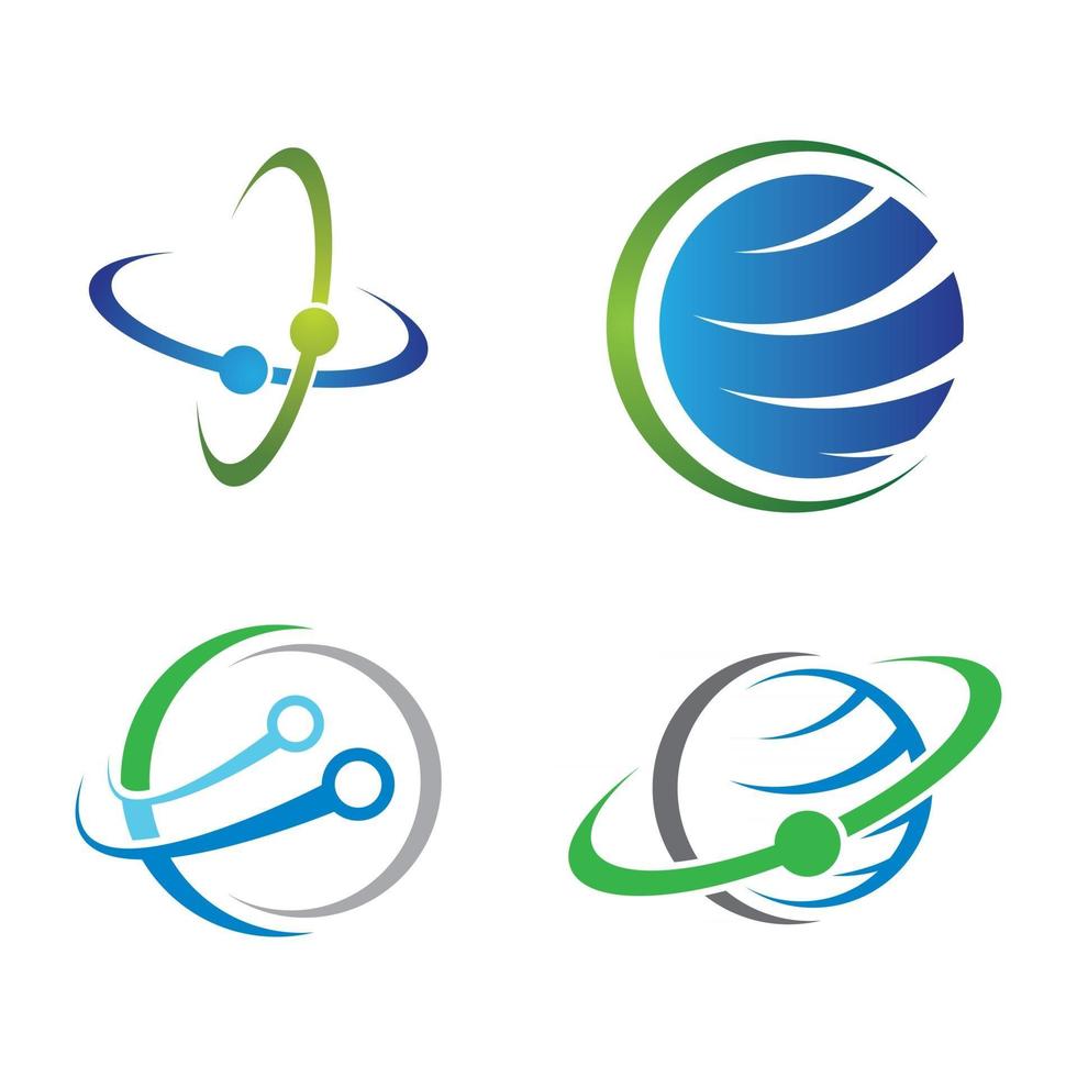 Ilustración de icono de vector de tecnología de logotipo global