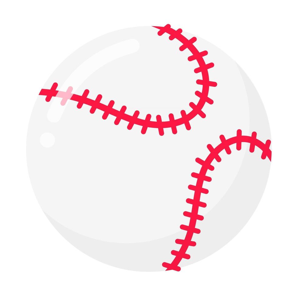 Baseball ball flat style design vector illustration isolated on white background icon signs. Symbols of sport game baseball.