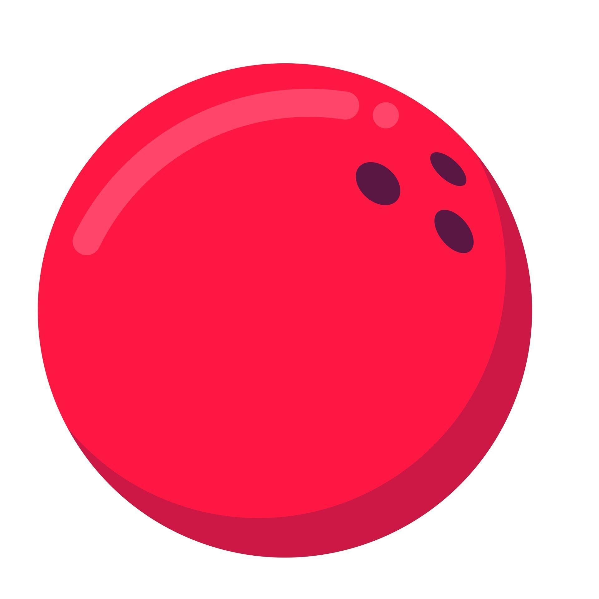 Red bowling game round ball icon sign flat style design vector