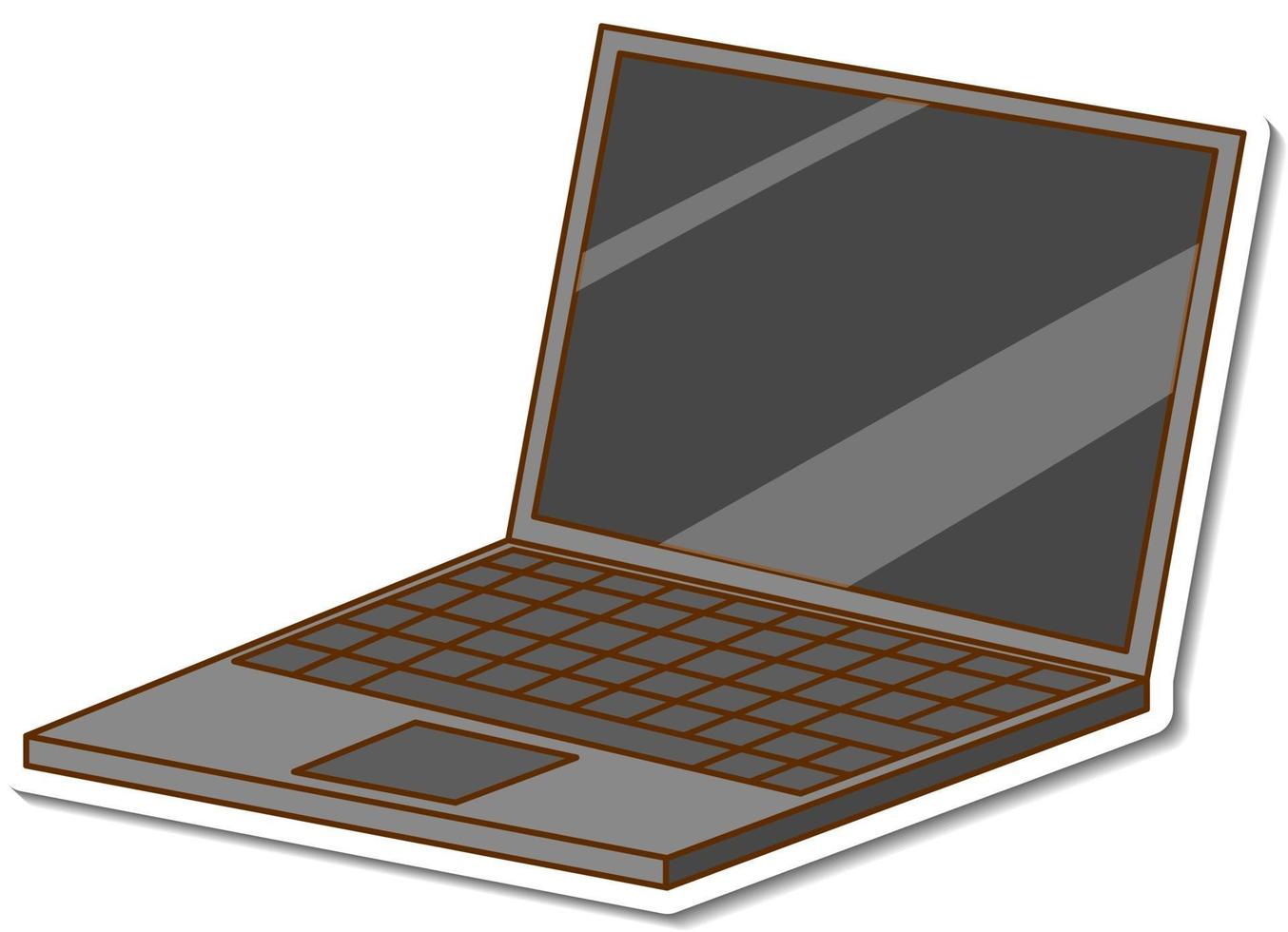 A sticker template with a laptop isolated vector