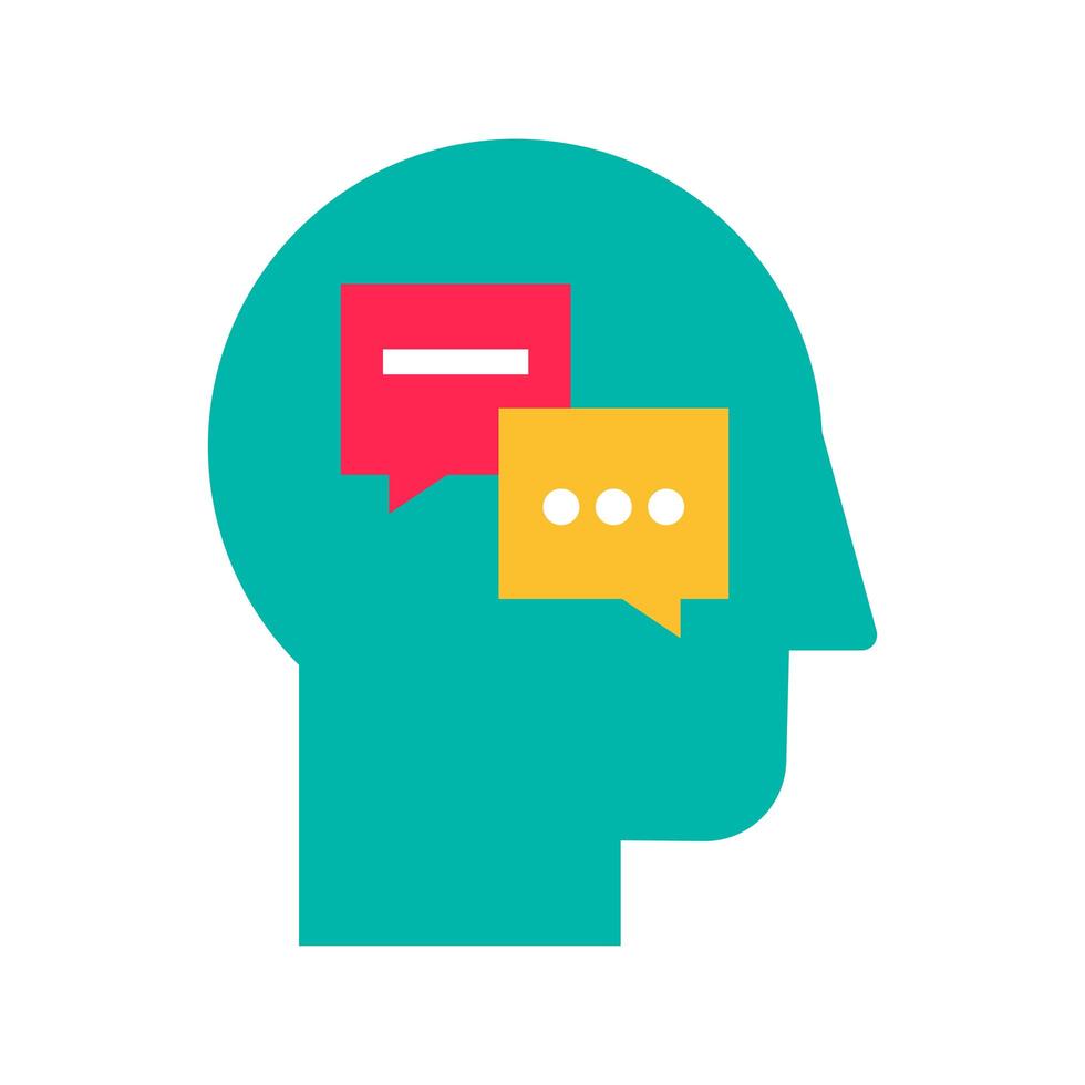 Interpersonal psychology and psychotherapy flat vector icon