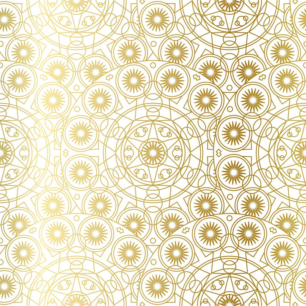 Golden Luxury Art Mandala Boho Seamless Pattern vector