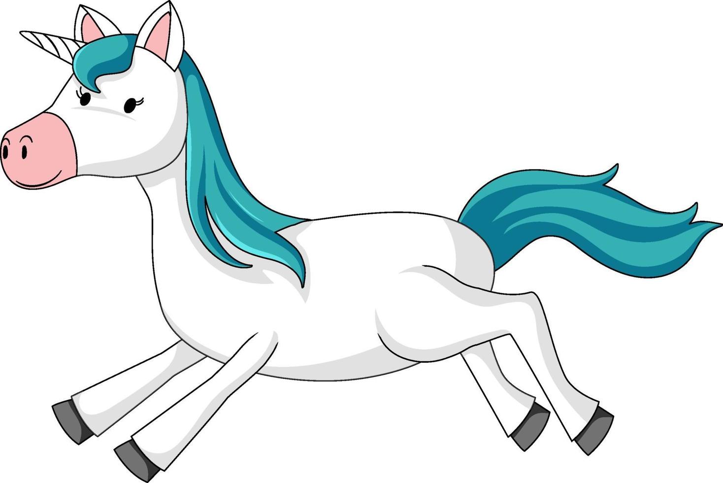 personaje de dibujos animados simple de lindo unicornio aislado vector