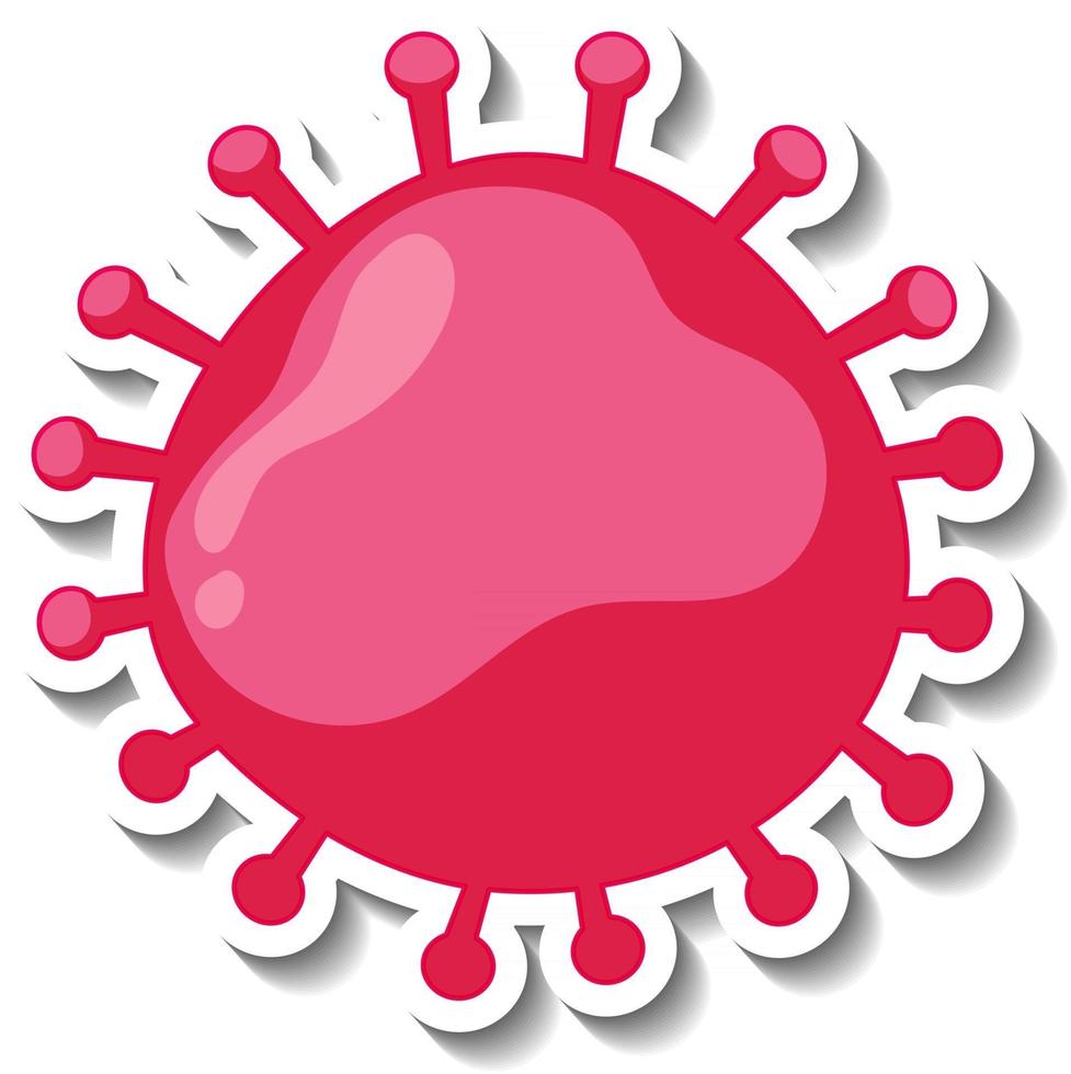 Sticker design with coronavirus or virus sign isolated vector