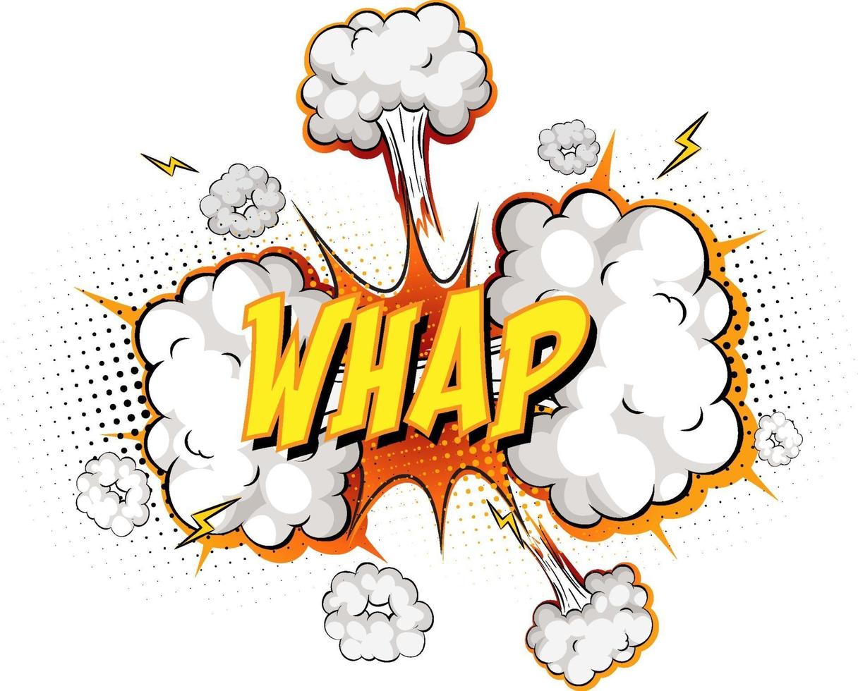 WHAP text on comic cloud explosion isolated on white background vector