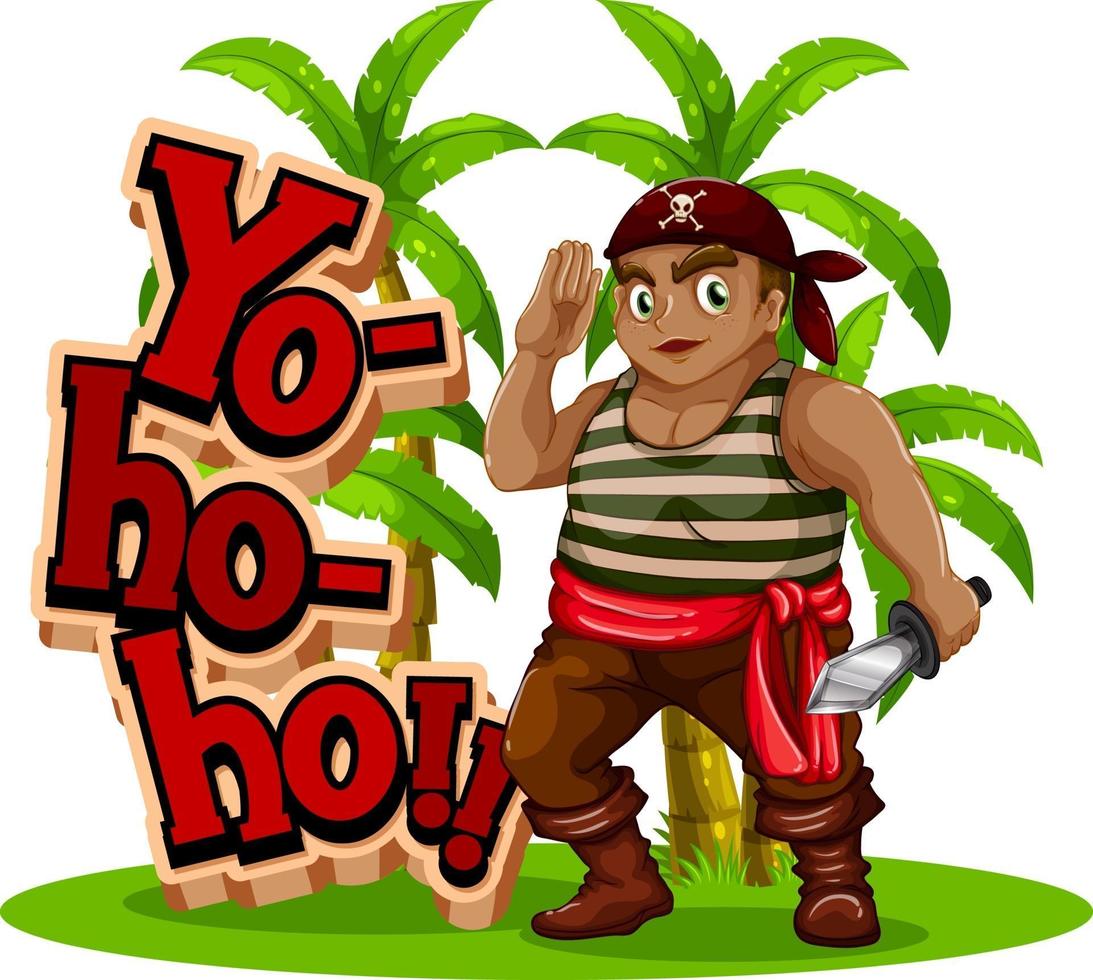 A pirate cartoon character with Yo-ho-ho speech vector