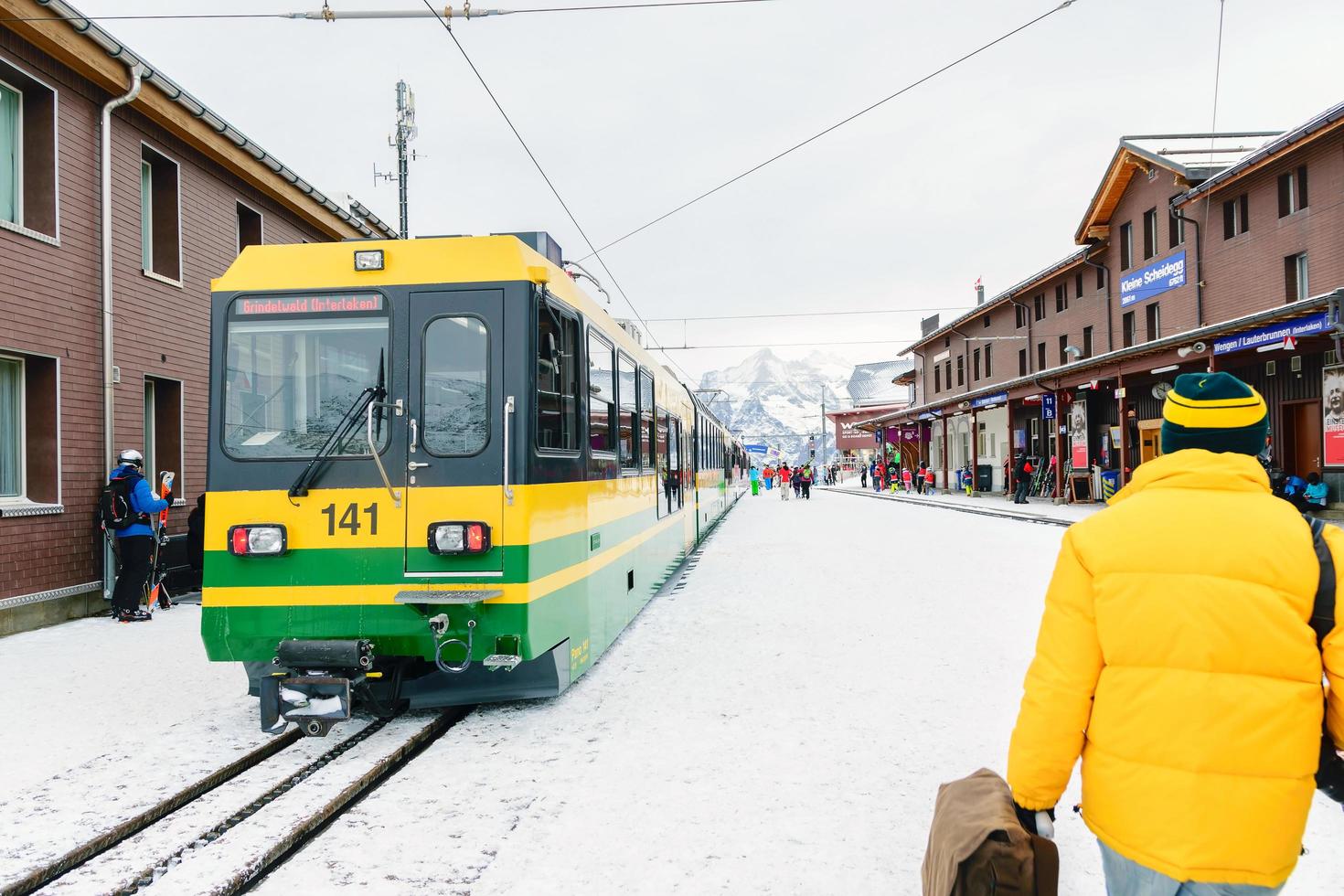 El ferrocarril de jungfrau en jungfrau, suiza foto