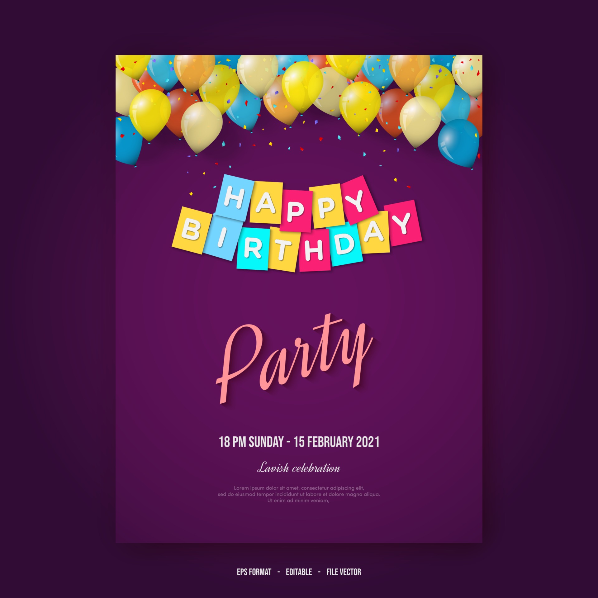 Birthday Invitation Vector Art, Icons, and Graphics for Free Download