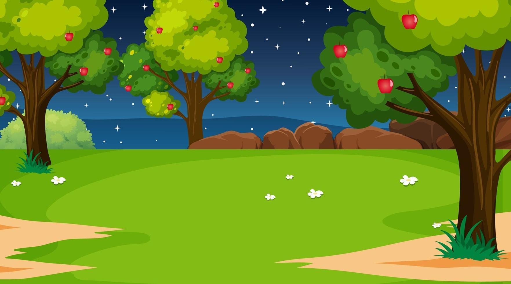 Blank nature park landscape at night scene 2728975 Vector Art at ...