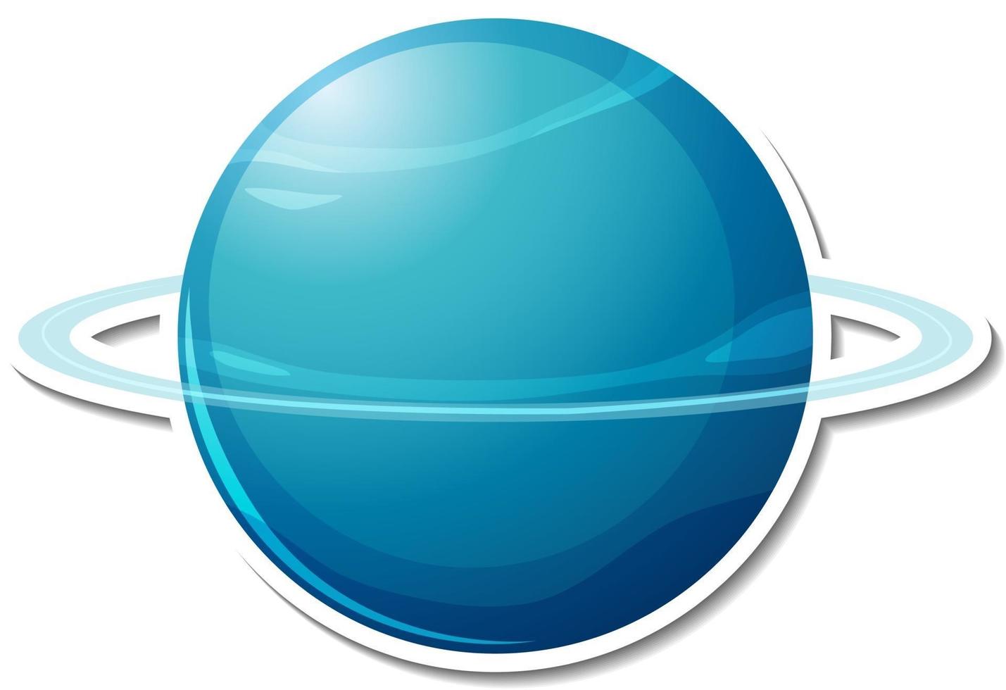 Sticker template with Uranus planet isolated vector