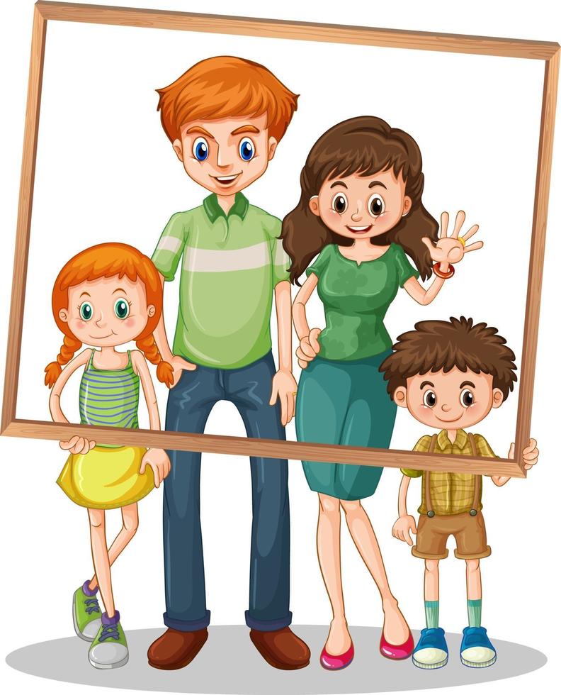 Isolated family picture with photo frame vector