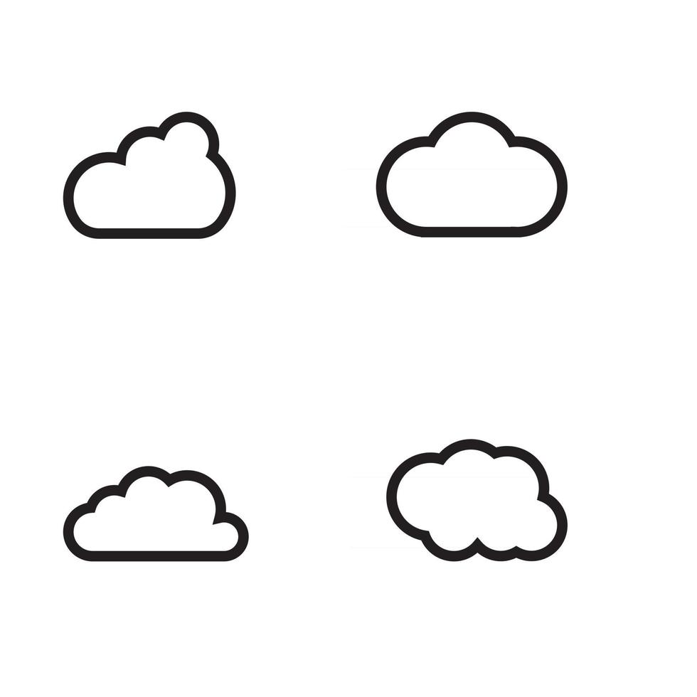 Ilustración de icono de vector de plantilla de nube