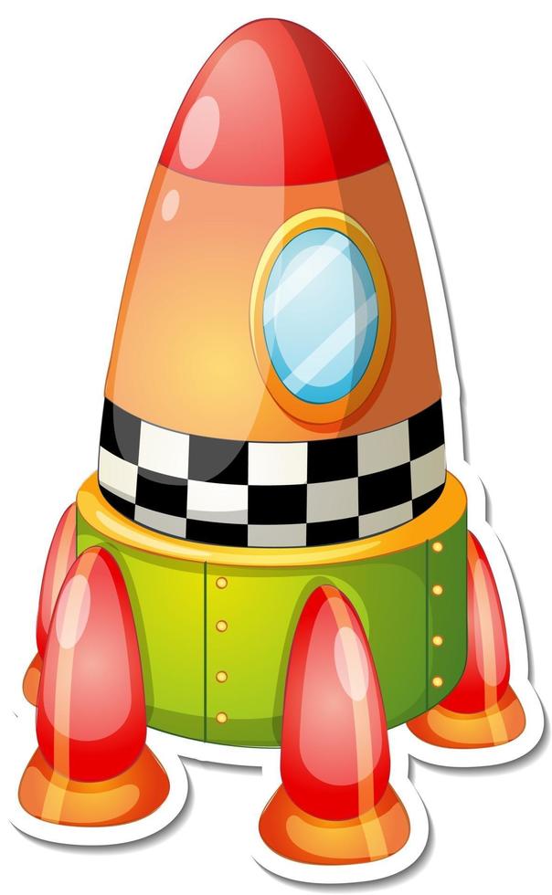 A sticker template with Rocket Space Cartoon isolated vector