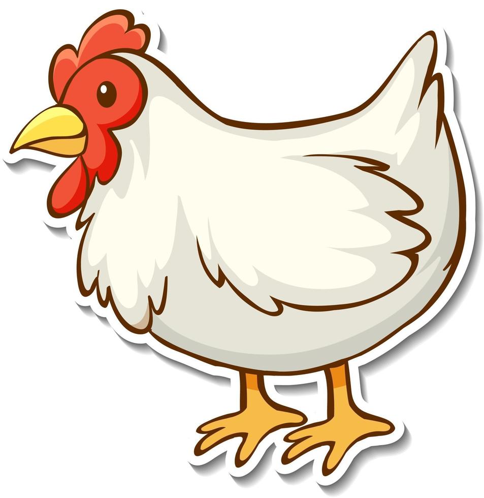 Sticker design with a chicken isolated vector