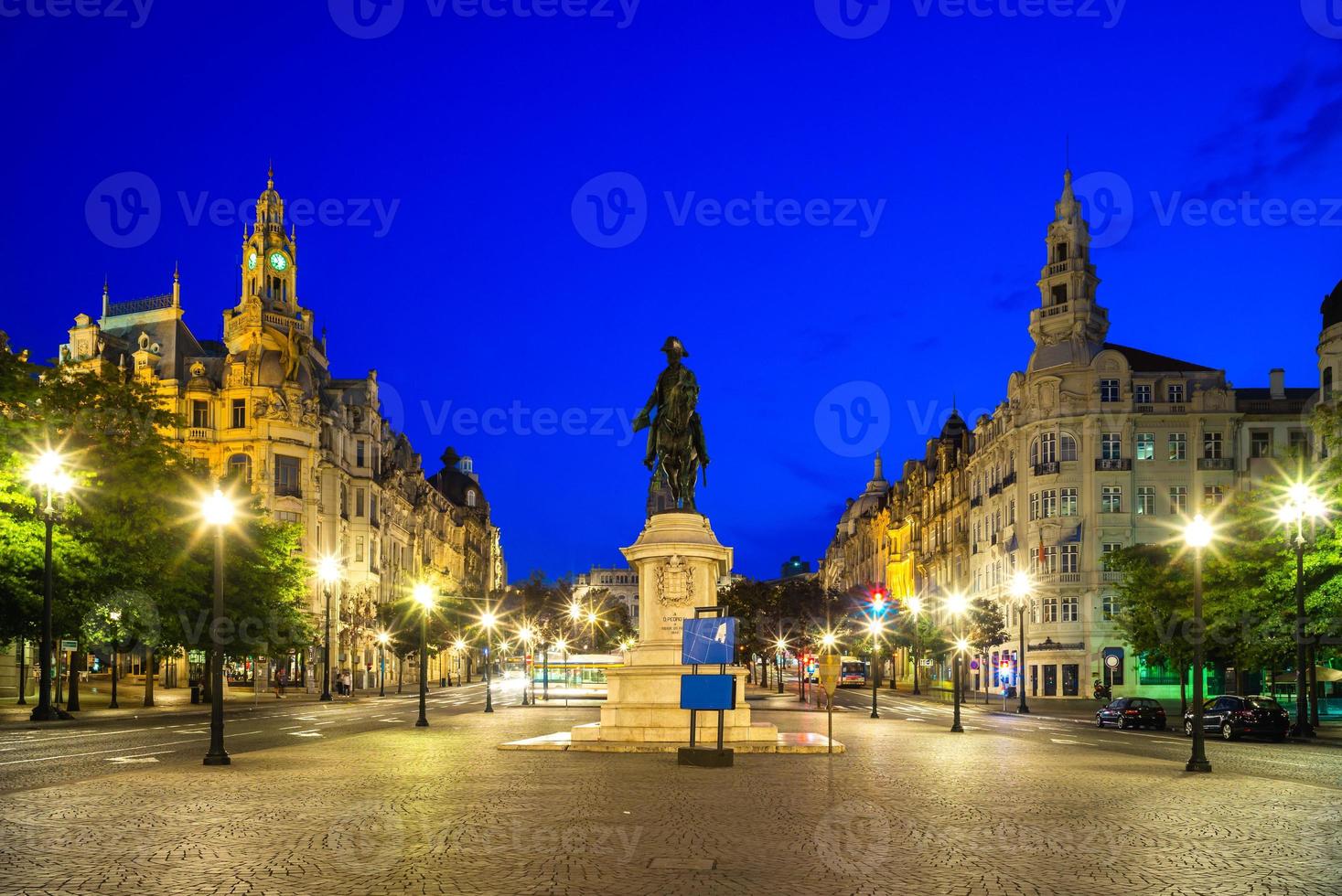 King Peter IV statue at Liberdade Square in Porto, Portugal photo
