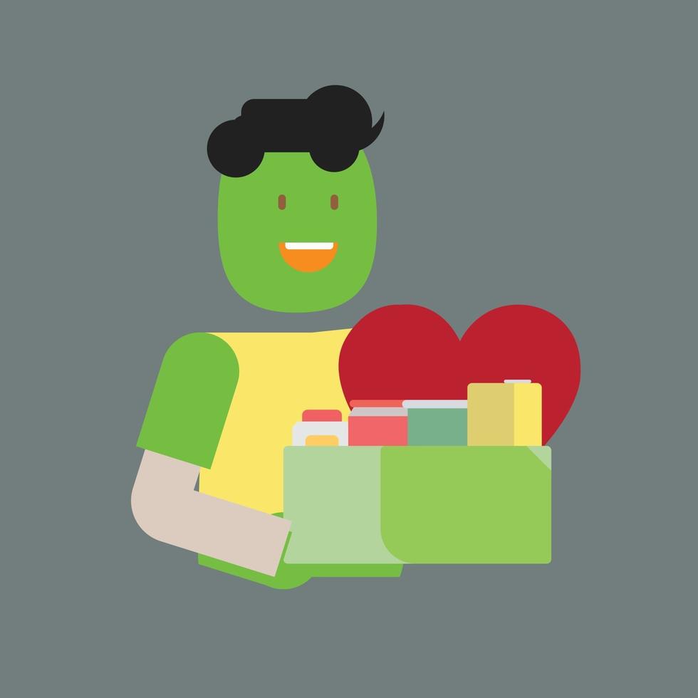 green delivery man vector
