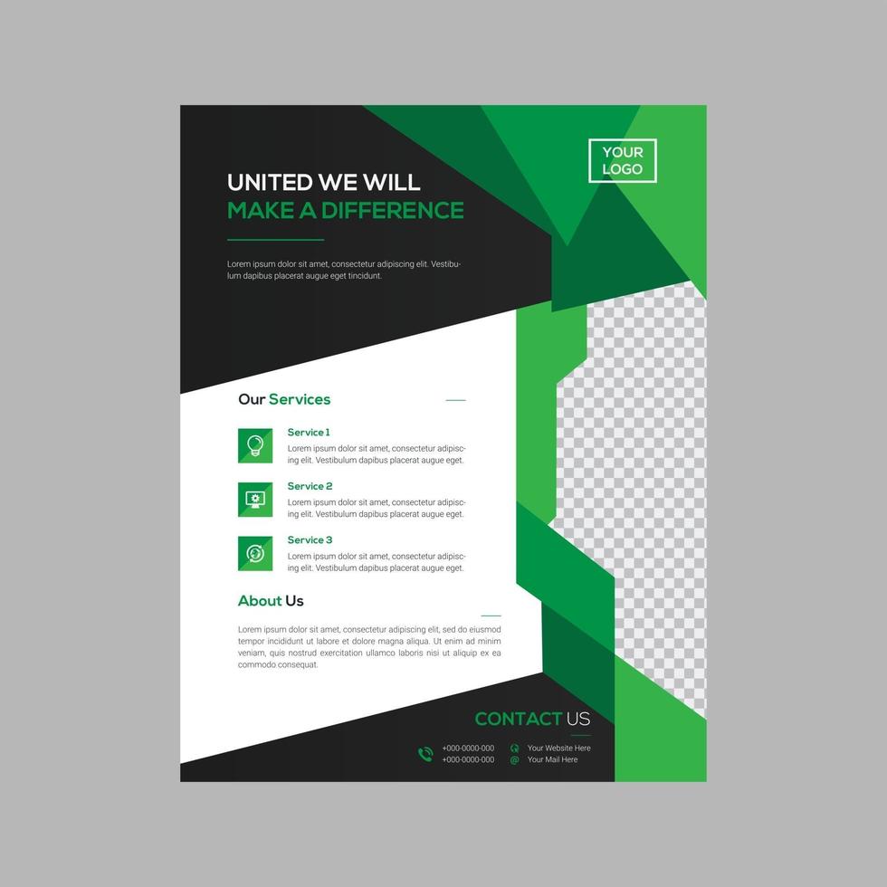 Creative modern green flyer brochure template vector