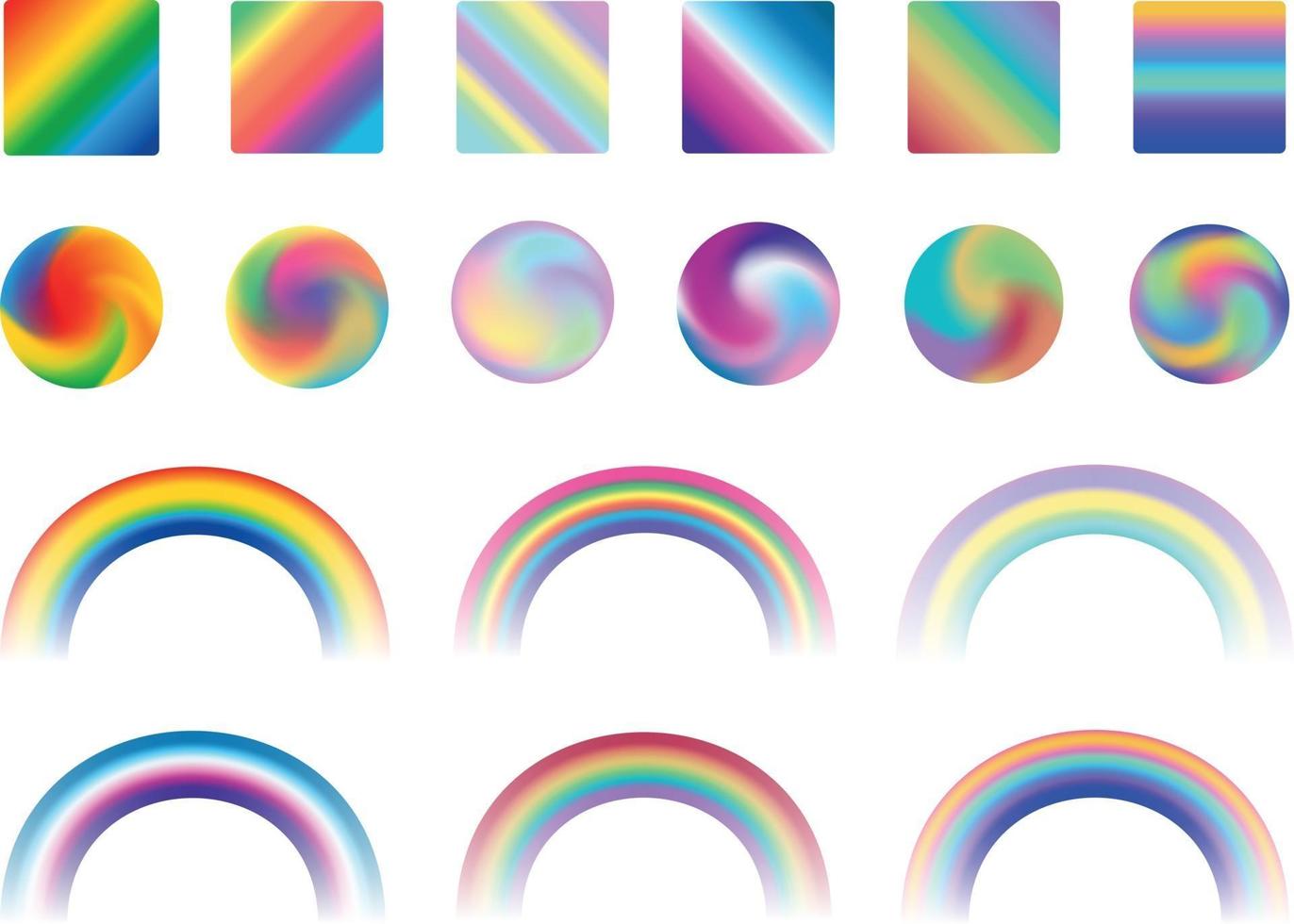 Rainbow gradients collection vector