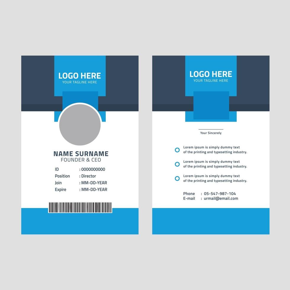 Corporate id card template design vector