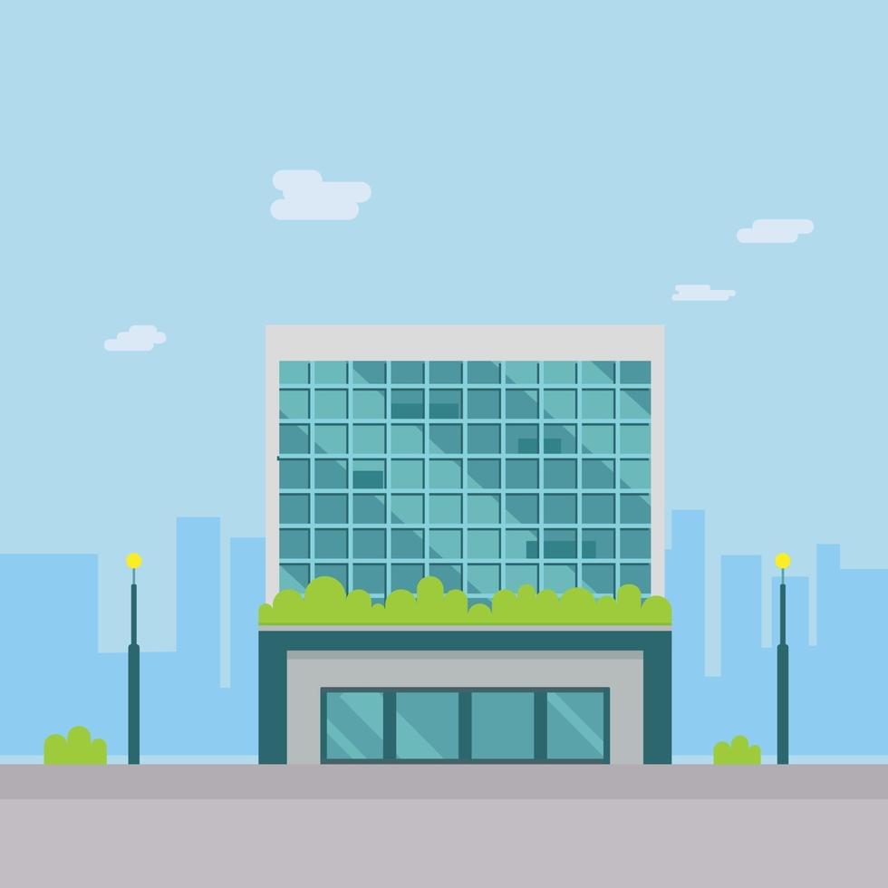 Public buildings on street flat style.Vector illustration.Modern urban landscape design. vector