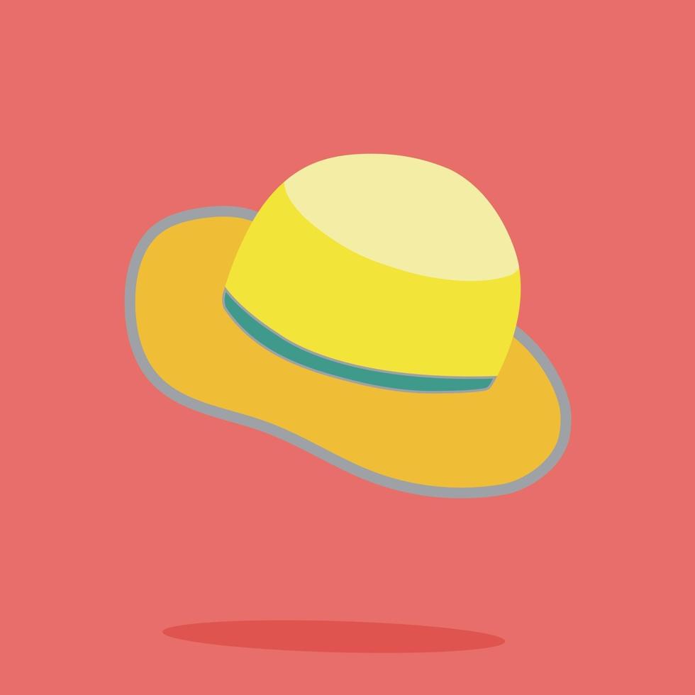 Flat hat fashion design vector with red background.