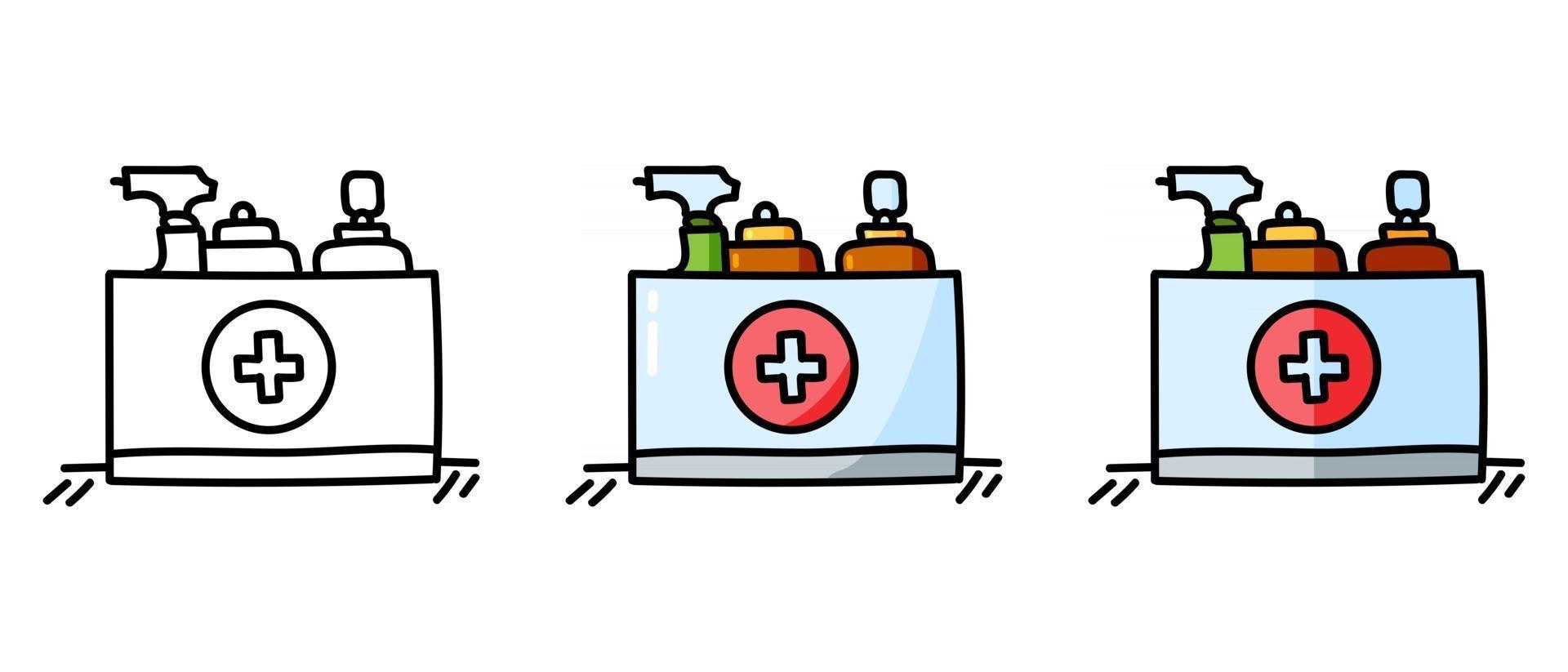 Contour and color sanitizer symbols vector